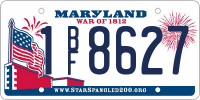 MD license plate 1BF8627
