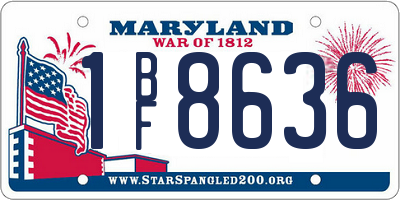 MD license plate 1BF8636