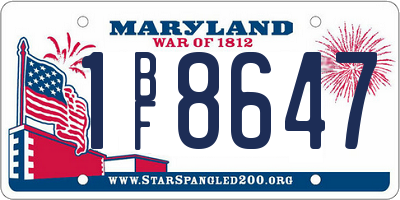 MD license plate 1BF8647