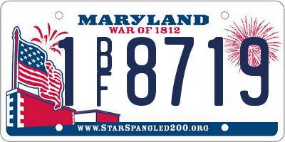 MD license plate 1BF8719