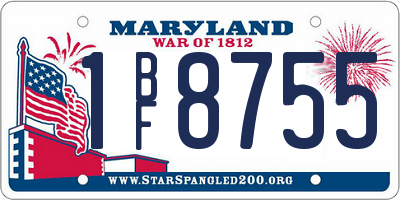 MD license plate 1BF8755