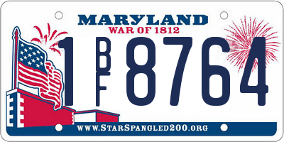 MD license plate 1BF8764