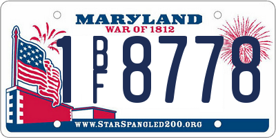 MD license plate 1BF8778