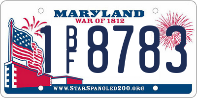 MD license plate 1BF8783
