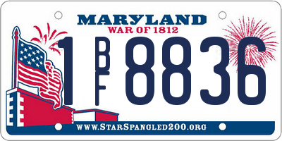 MD license plate 1BF8836