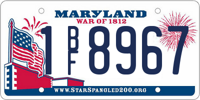 MD license plate 1BF8967
