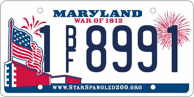 MD license plate 1BF8991