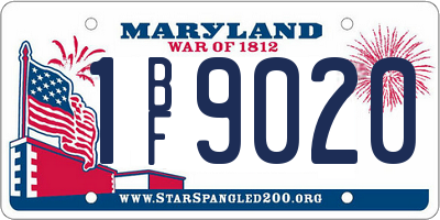 MD license plate 1BF9020