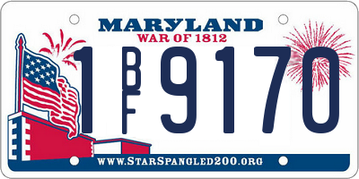 MD license plate 1BF9170