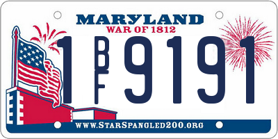 MD license plate 1BF9191