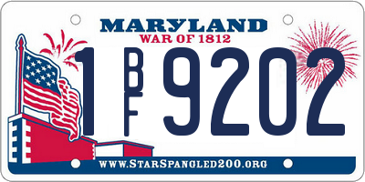 MD license plate 1BF9202