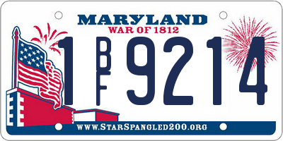 MD license plate 1BF9214