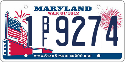 MD license plate 1BF9274