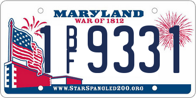 MD license plate 1BF9331