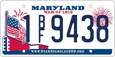 MD license plate 1BF9438