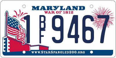 MD license plate 1BF9467