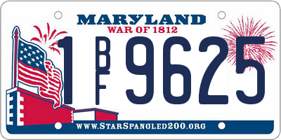 MD license plate 1BF9625