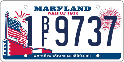 MD license plate 1BF9737