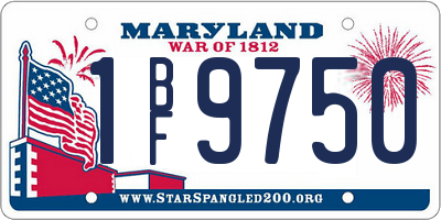 MD license plate 1BF9750