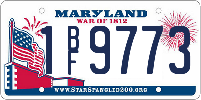 MD license plate 1BF9773