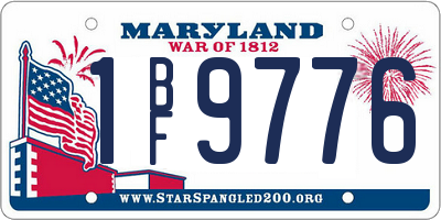 MD license plate 1BF9776