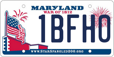 MD license plate 1BFH01