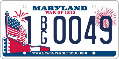 MD license plate 1BG0049