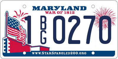 MD license plate 1BG0270