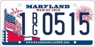 MD license plate 1BG0515
