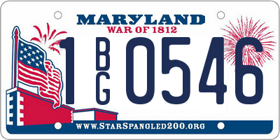 MD license plate 1BG0546