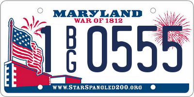MD license plate 1BG0555