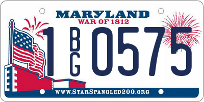 MD license plate 1BG0575