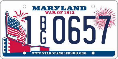 MD license plate 1BG0657