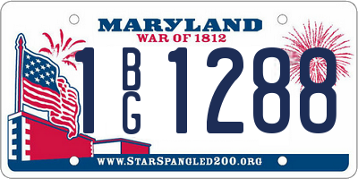 MD license plate 1BG1288