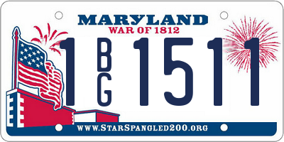 MD license plate 1BG1511