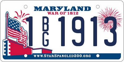 MD license plate 1BG1913