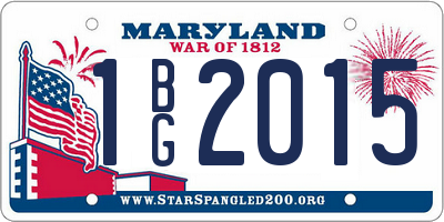 MD license plate 1BG2015