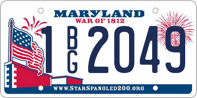 MD license plate 1BG2049