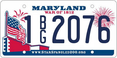 MD license plate 1BG2076