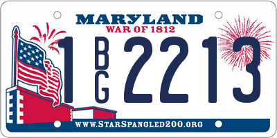 MD license plate 1BG2213