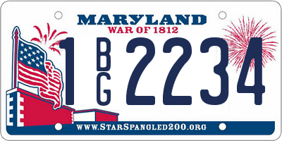 MD license plate 1BG2234