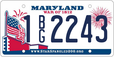 MD license plate 1BG2243