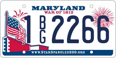 MD license plate 1BG2266