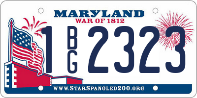 MD license plate 1BG2323
