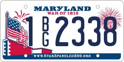 MD license plate 1BG2338