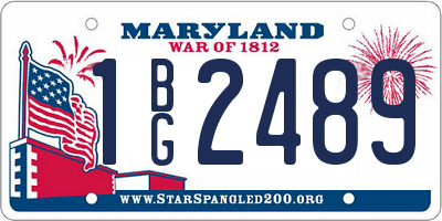 MD license plate 1BG2489