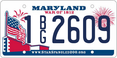 MD license plate 1BG2609