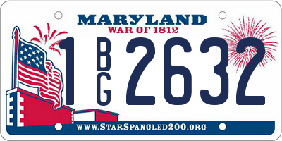 MD license plate 1BG2632