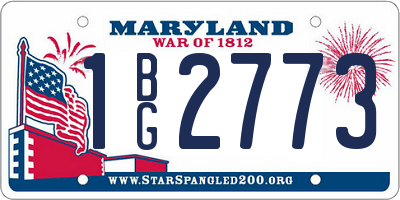MD license plate 1BG2773