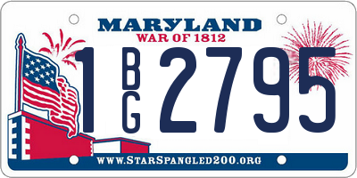 MD license plate 1BG2795